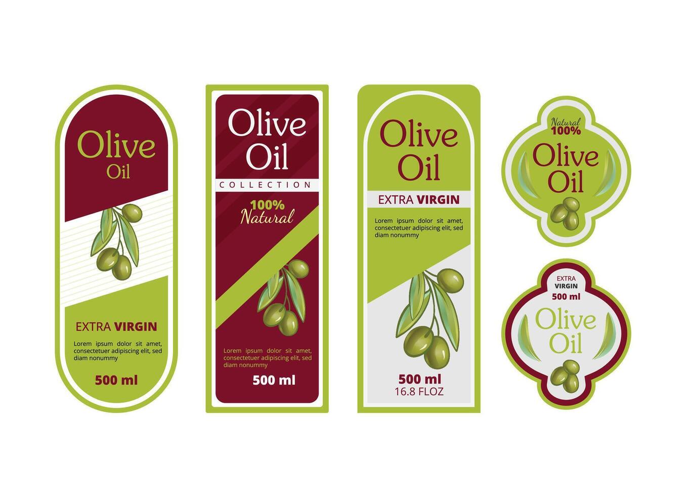 Olive Oil Labels Set design olive oil label template design set vector