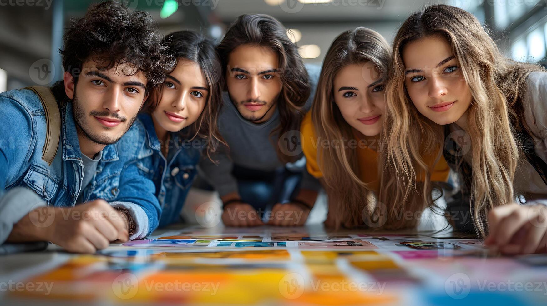 Diverse team of entrepreneurs brainstorming ideas for new app launch photo