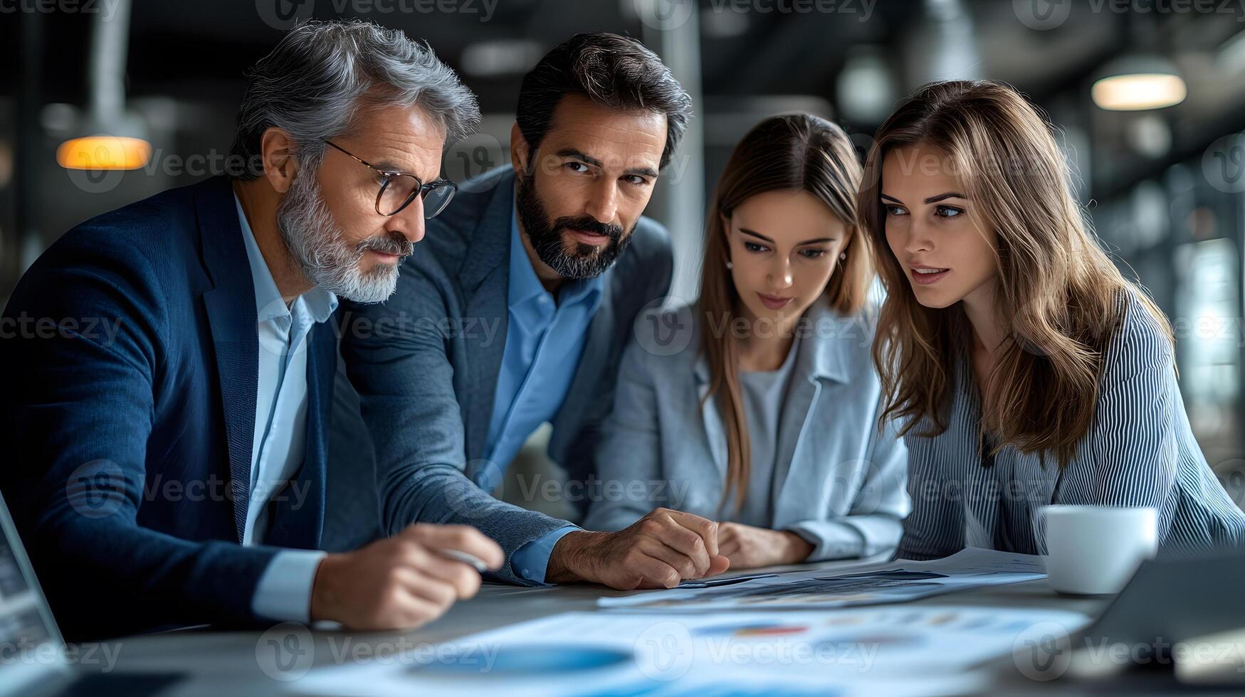 Entrepreneurs finalizing a business collaboration over a virtual conference photo