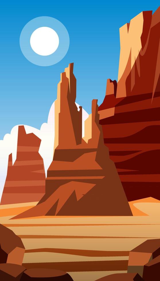 valley in the desert vector