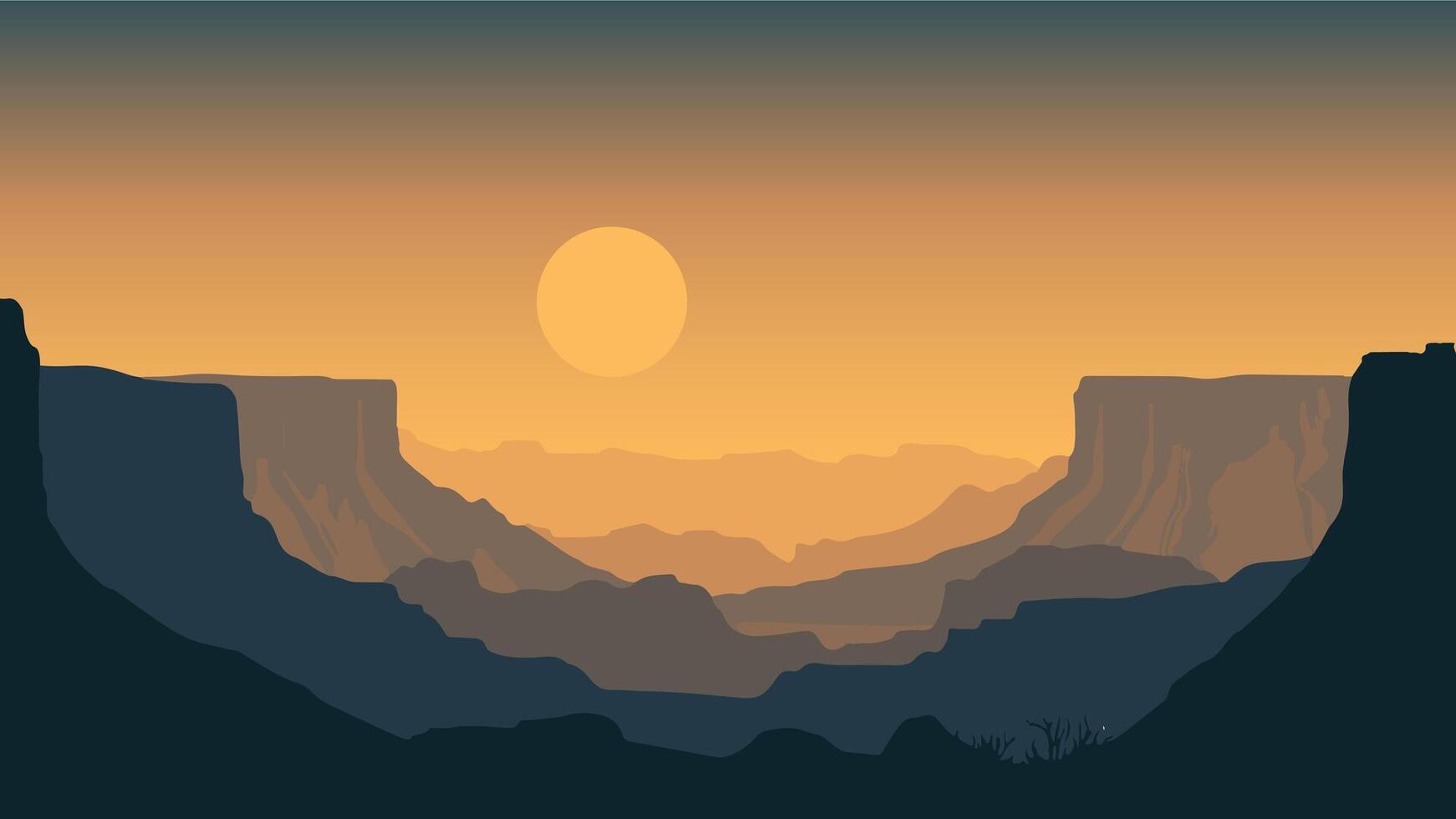 Stunning Minimalist Illustration of the Grand Canyon vector