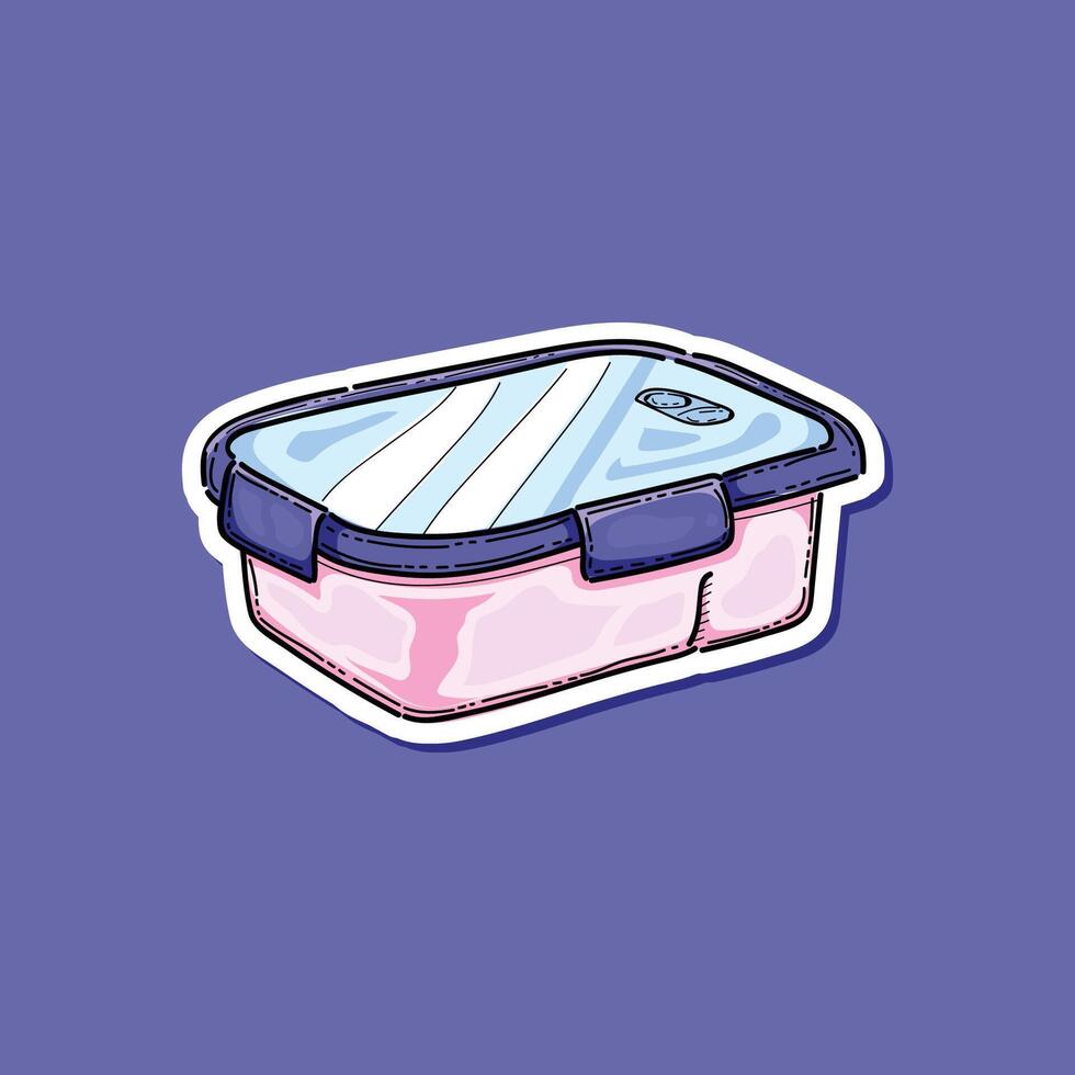 purple pink lunchbox, lunch and bento boxes containers illustration design isolated in a purple background vector