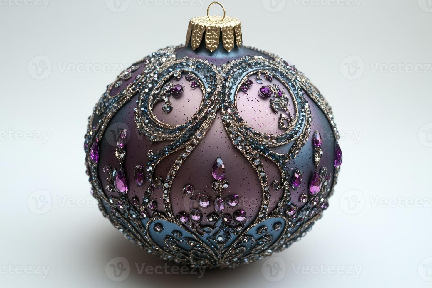 Beautiful christmas ornament standing on white background photo