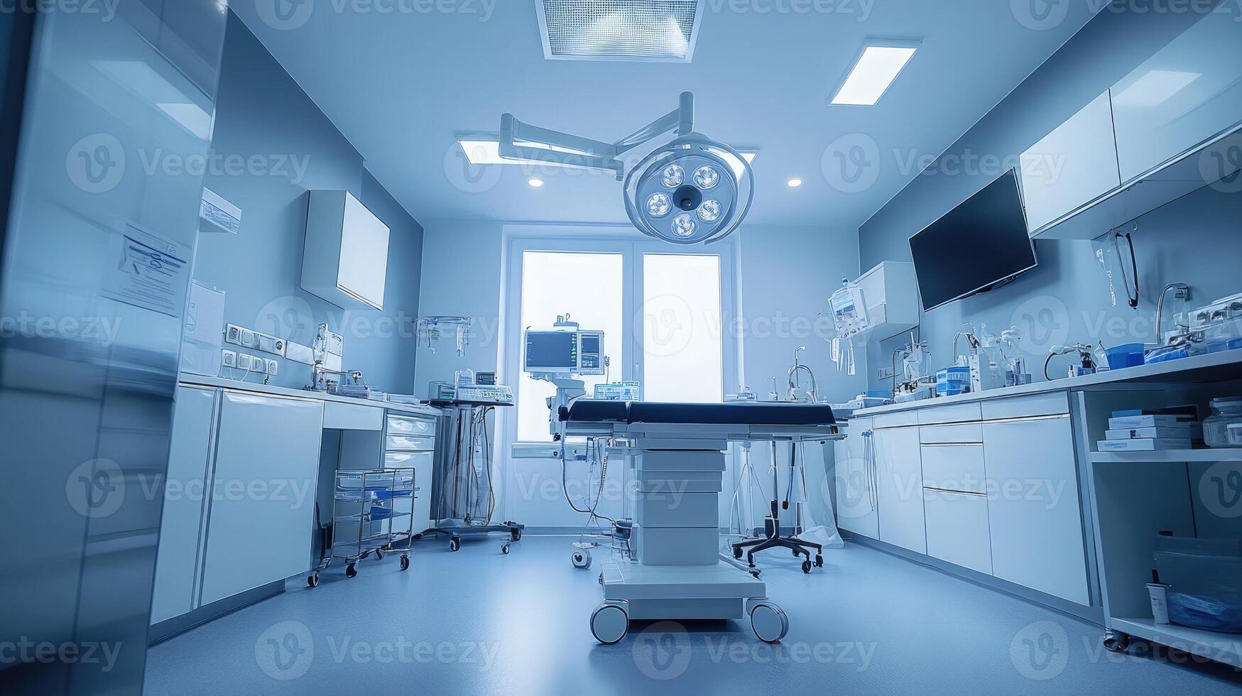 Modern operating room being prepared for surgery photo