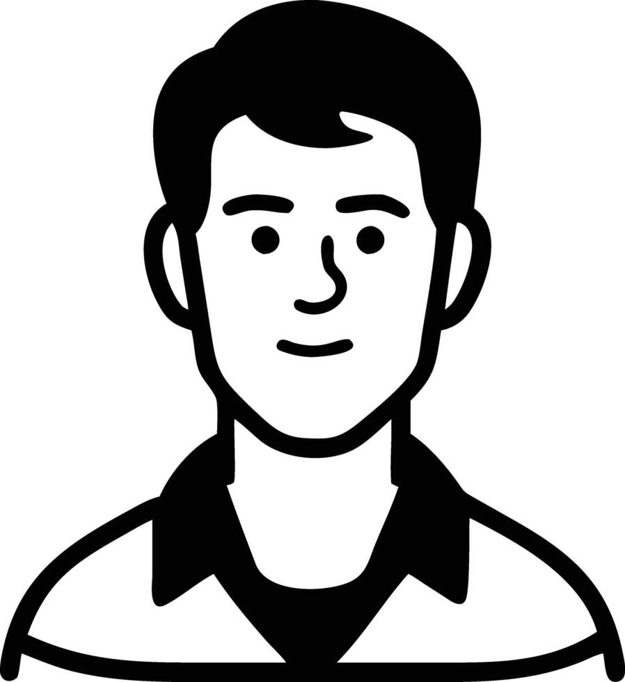 A black and white image of a man's face vector