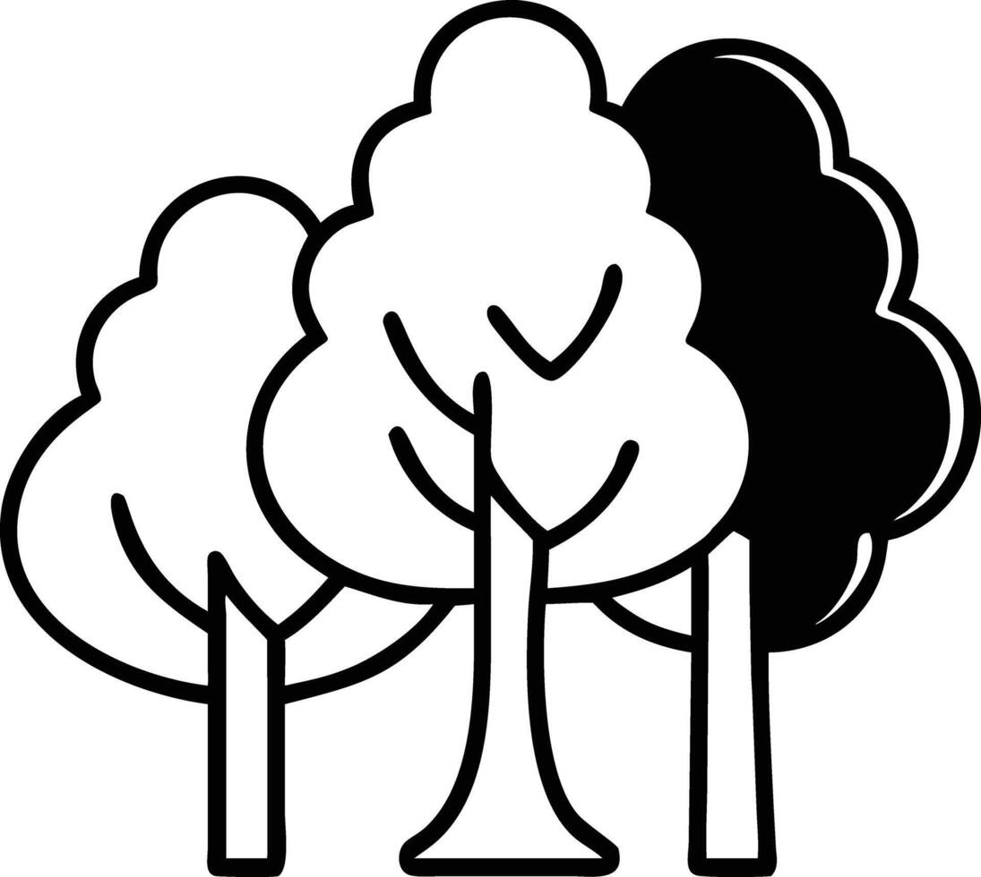 Black and white trees clipart vector