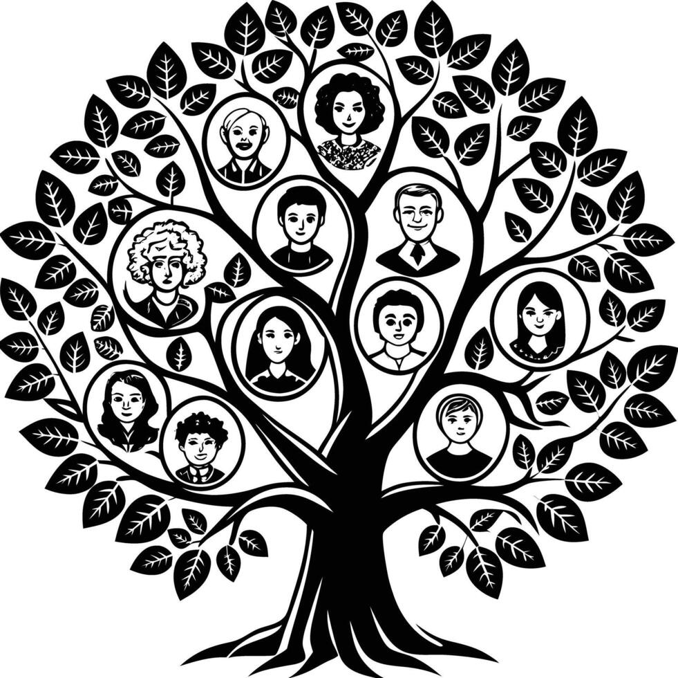 Family tree with people in it vector