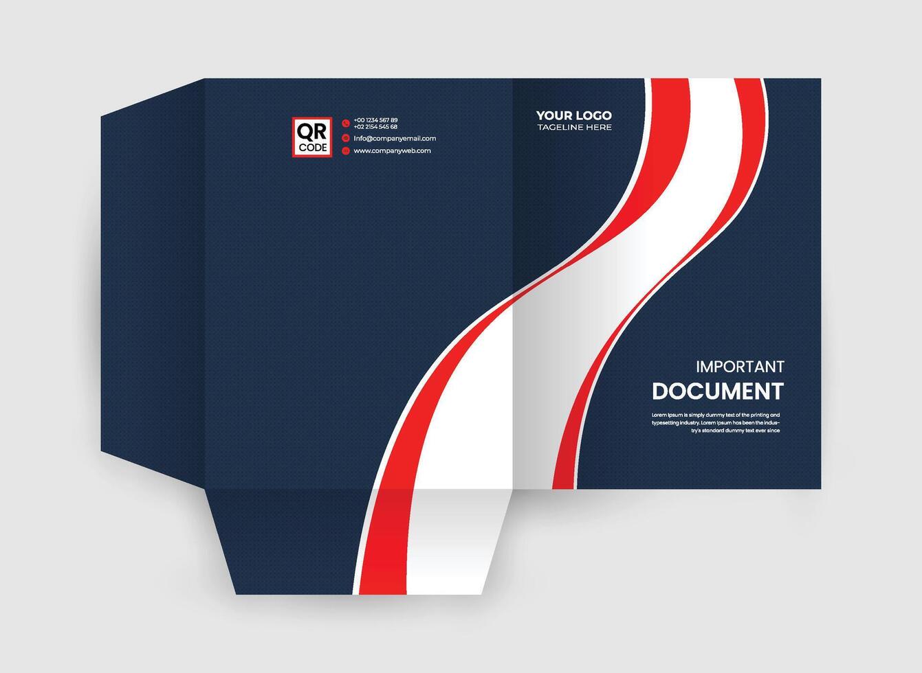 A blue and red business card with a red and white stripe vector