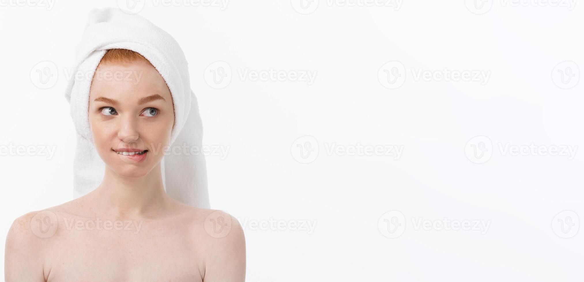 Portrait sad serious young woman with disappointed facial expression.. isolated on white background, looking at camera photo