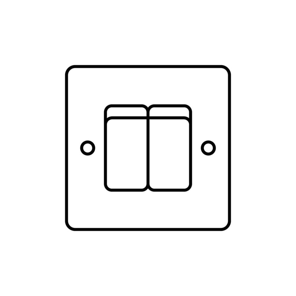Electric switch icon in thin outline style. vector