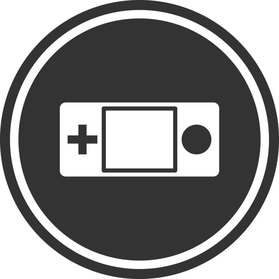 Monochromatic icon with portable game console. vector