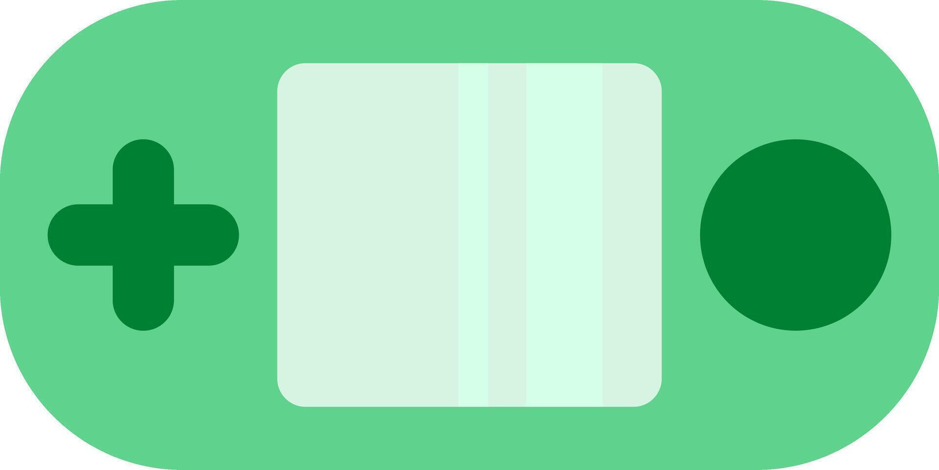 Green portable game console. vector
