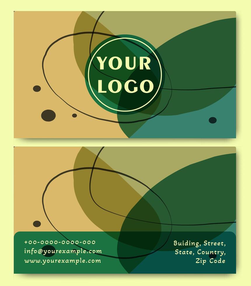 Business card design colorful template. Abstract double sided corporate card templates vector