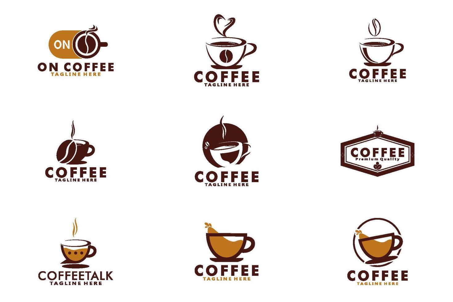 Set of coffee logo icon. Coffee logo illustration collections vector