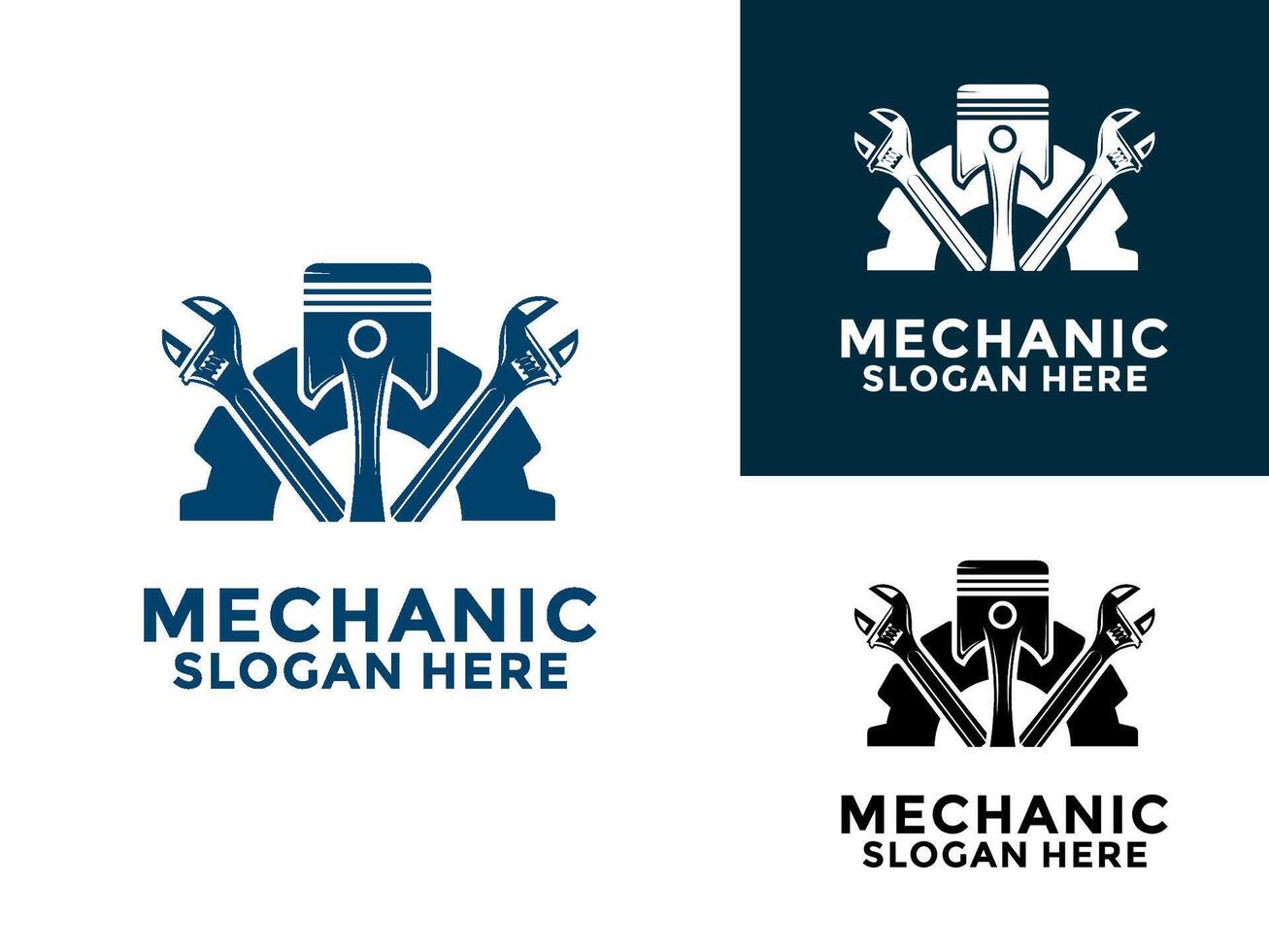 Mechanic logo design, services,engineering,repair, maintenance work logo template vector