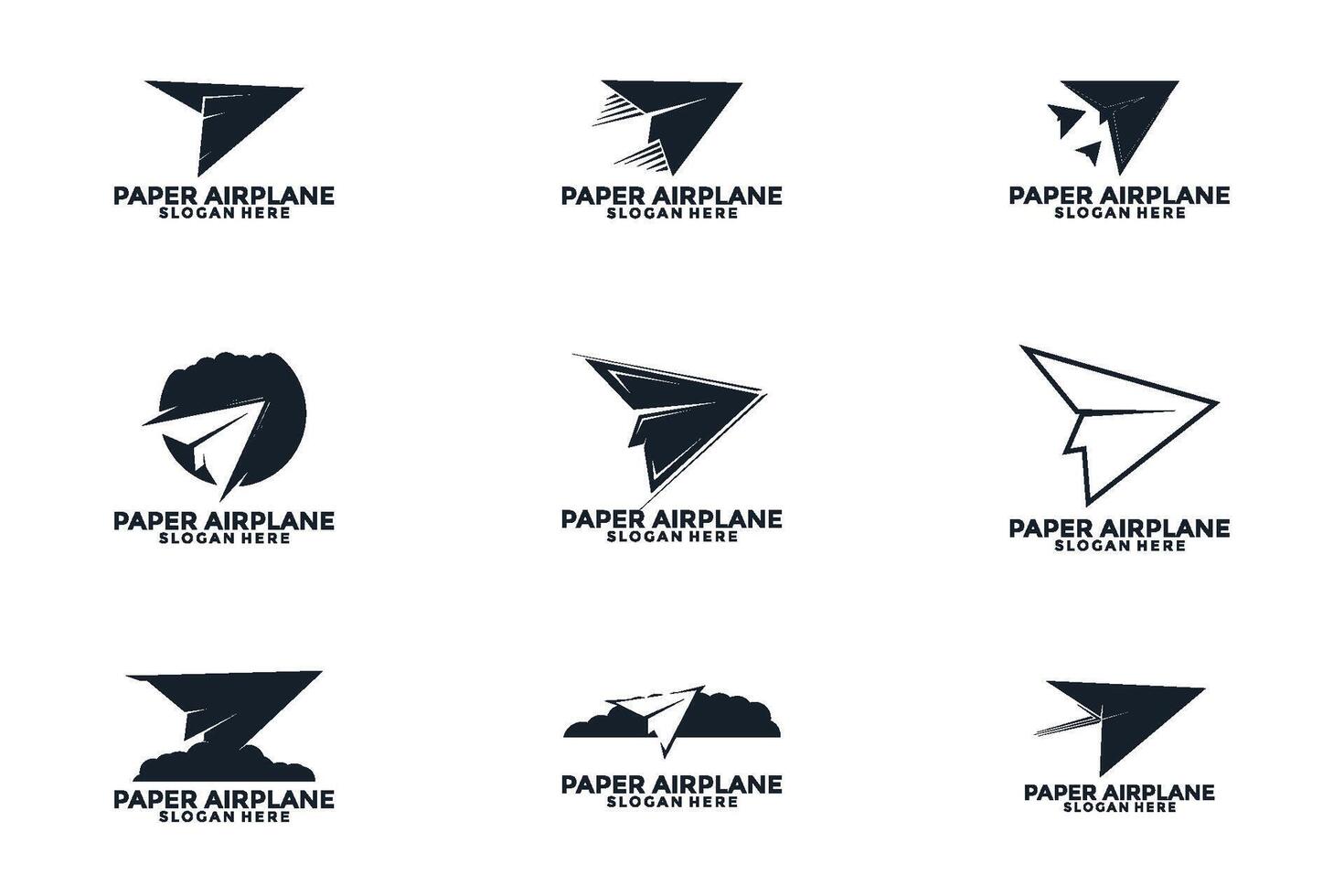 Set of paper plane logo icon illustration vector