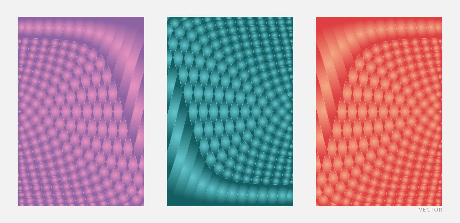 Trendy Blank Poster Set with Modern Shiny Geometric Gradients vector