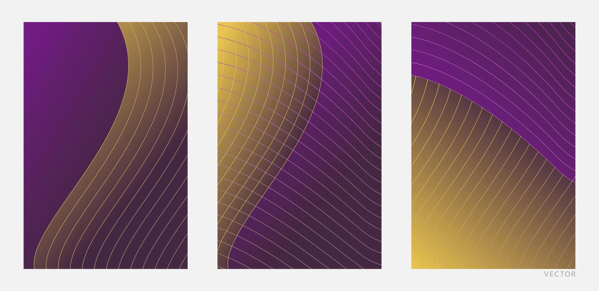 Set of Modern Blank Poster Covers with Neon Light Gradients vector