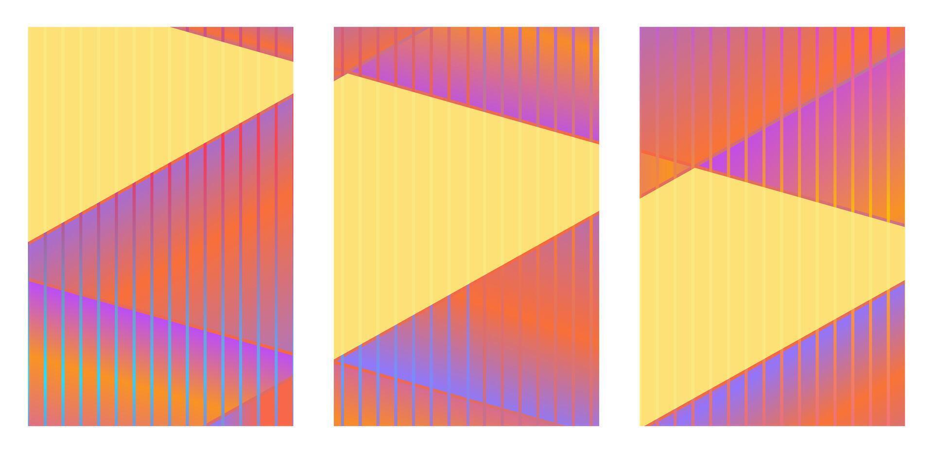 Set of Gradient Neon Light Poster Covers for Modern Designs vector