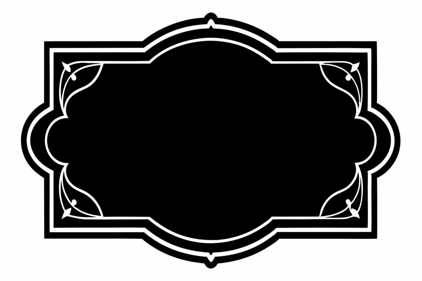 A black and white illustration of a frame vector