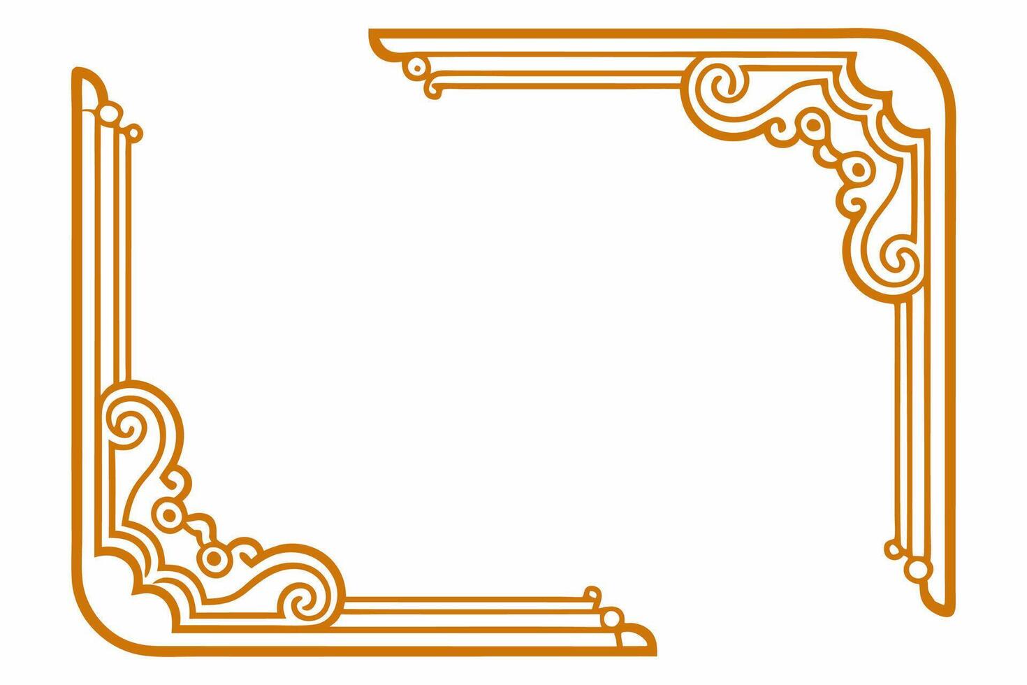 an orange square frame with ornate design vector