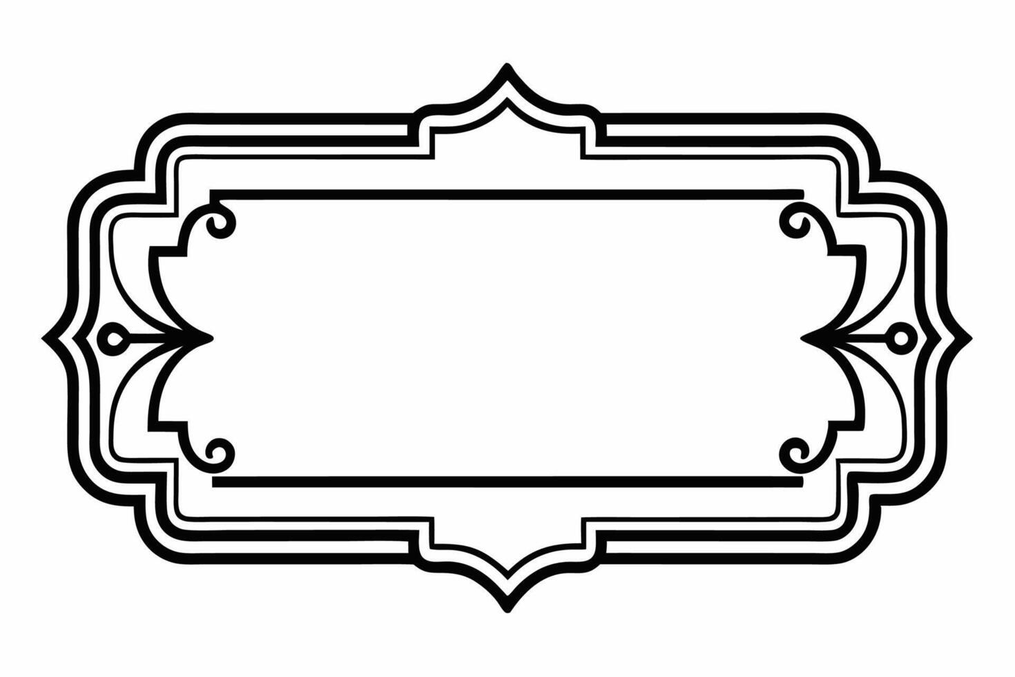 A black and white drawing of a frame vector