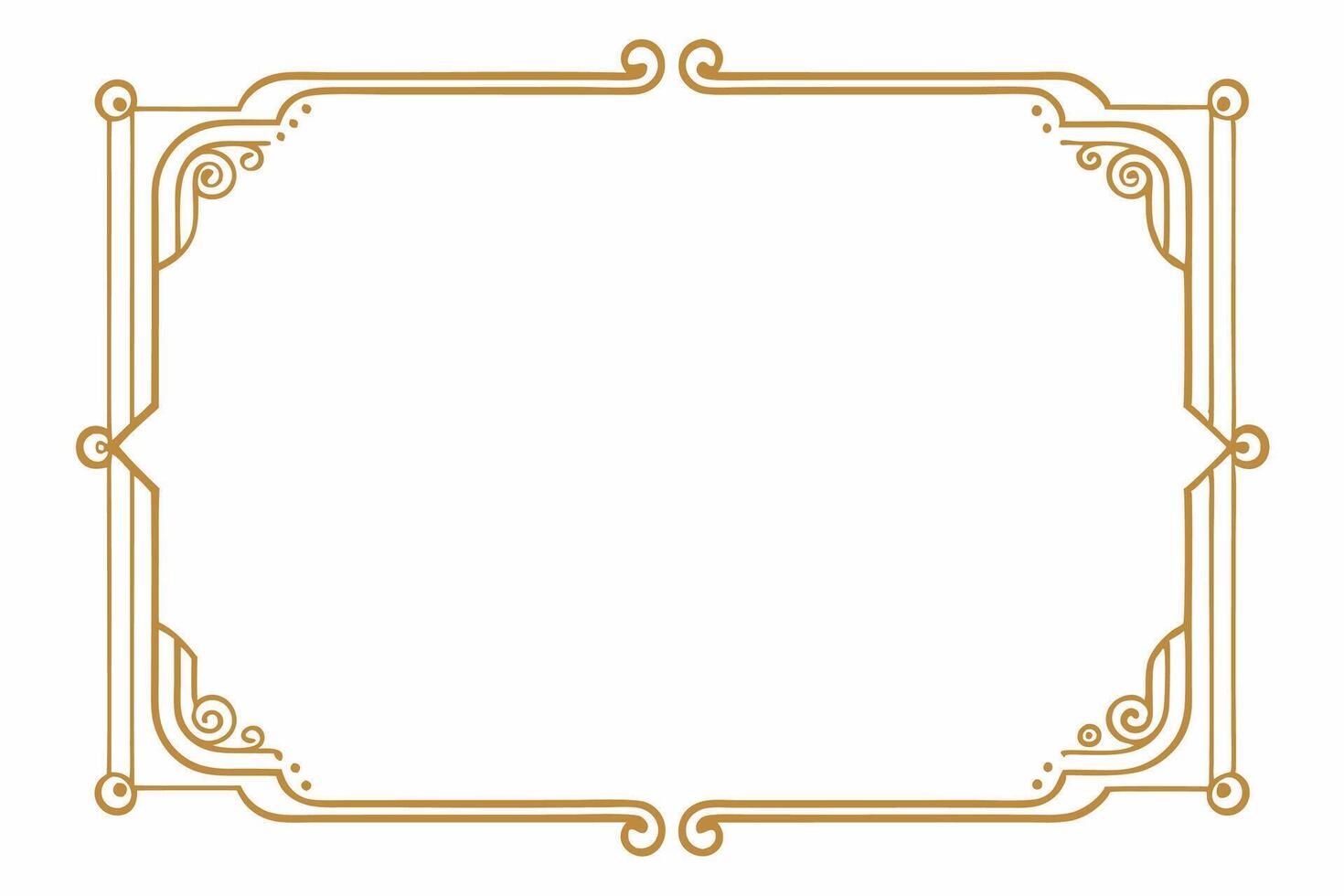 gold frame with ornate design on white background vector