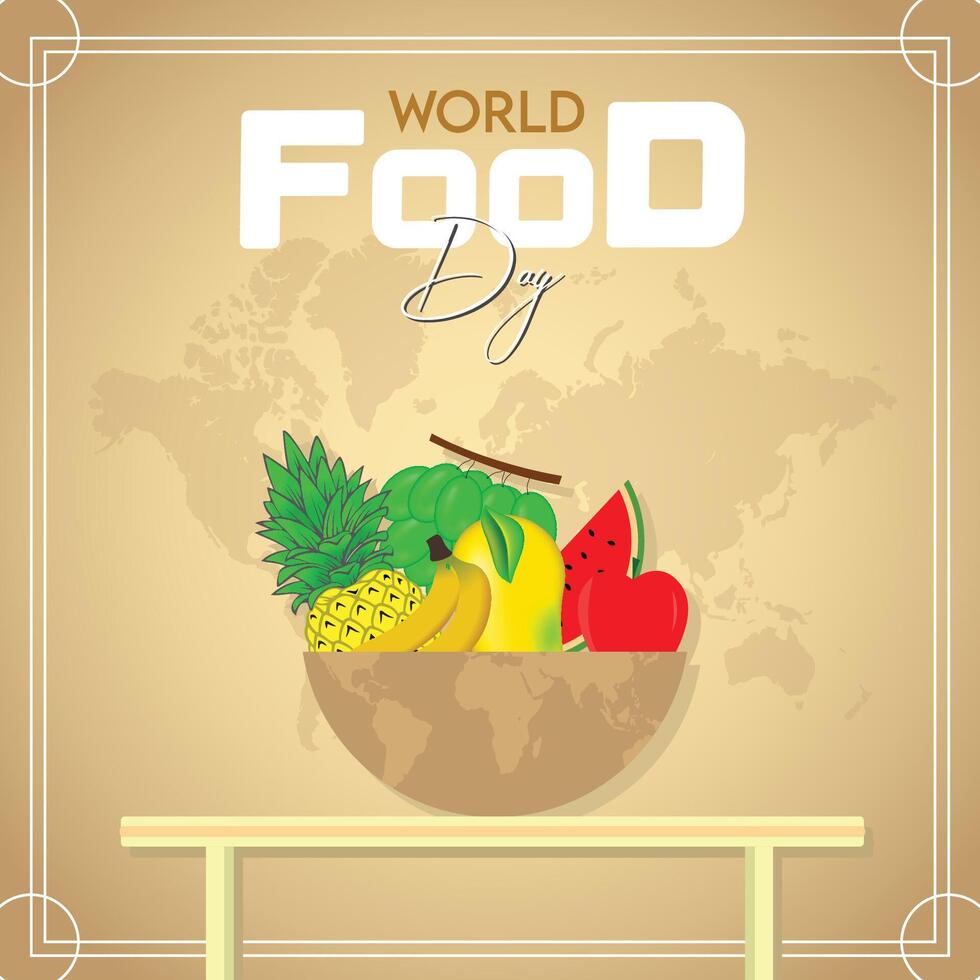 World food day poster template and background vector