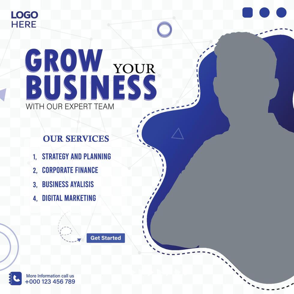 Digital marketing agency and corporate social media post square web banner template vector