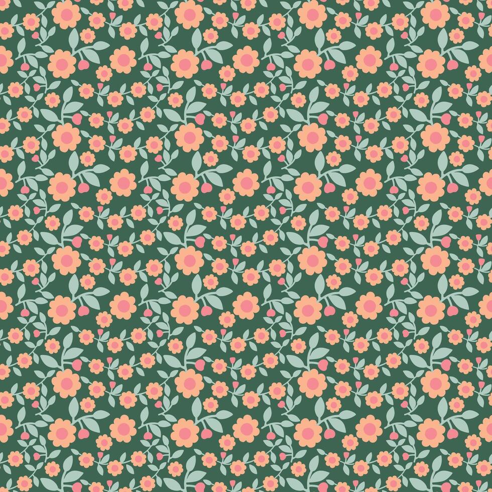 A Colorful Seamless Floral Flowers Pattern Design, Illustration Graphic vector