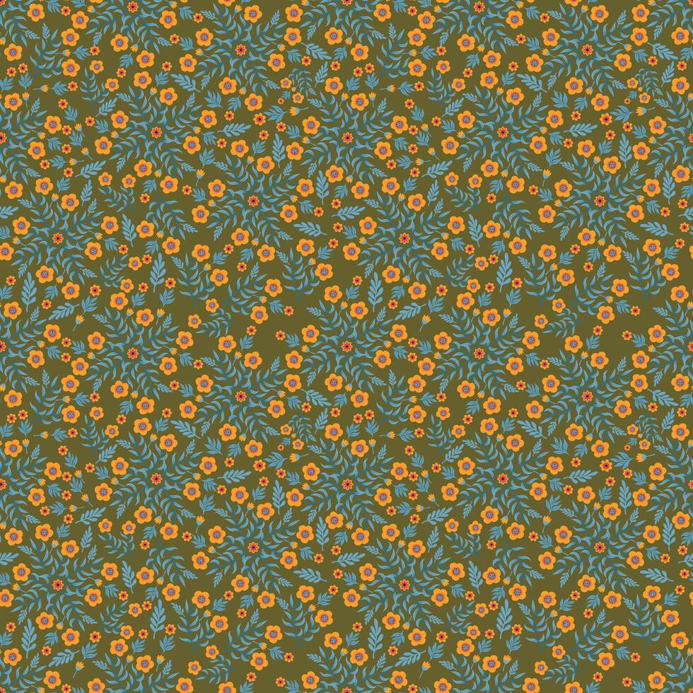 Cute Colorful Seamless Floral Flowers Pattern Design, Illustration Graphic vector