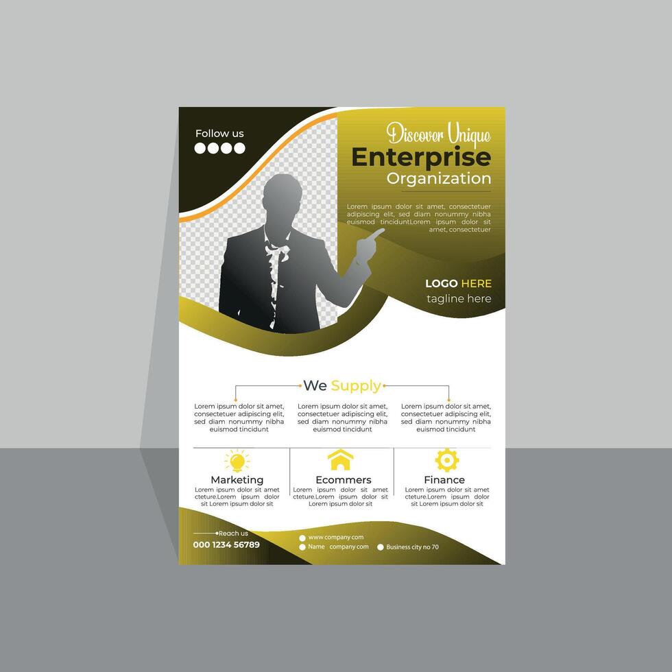 Corporate Clean and minimal business Flyer design template. vector