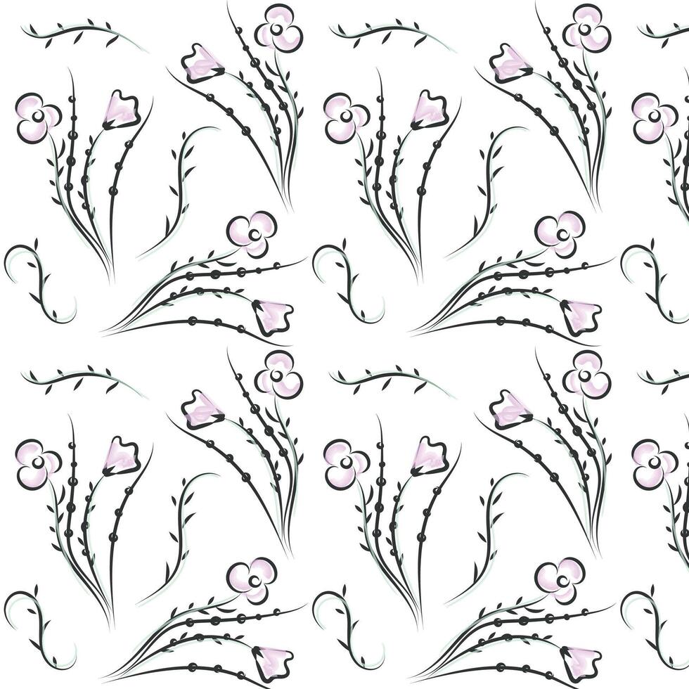 Modern Wildflower Seamless Pattern vector