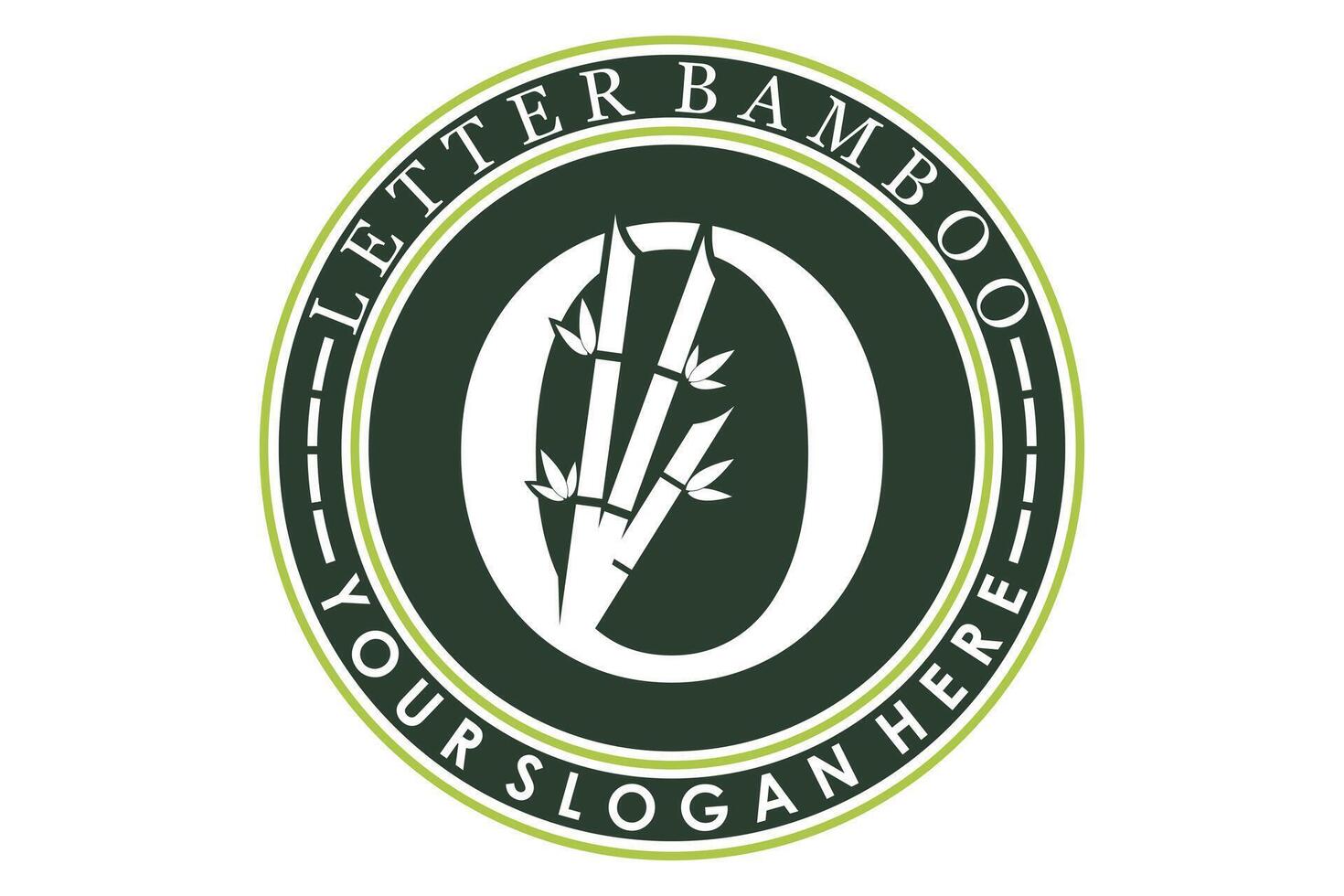 combination of letter o and bamboo design with creative concept vector