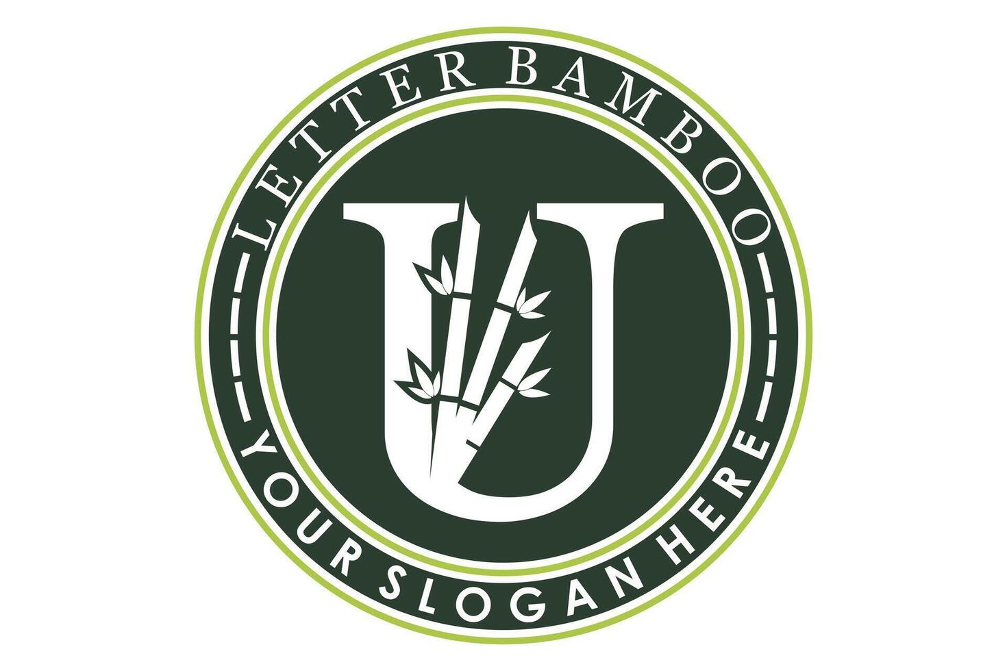 combination of letter u and bamboo design with creative concept vector