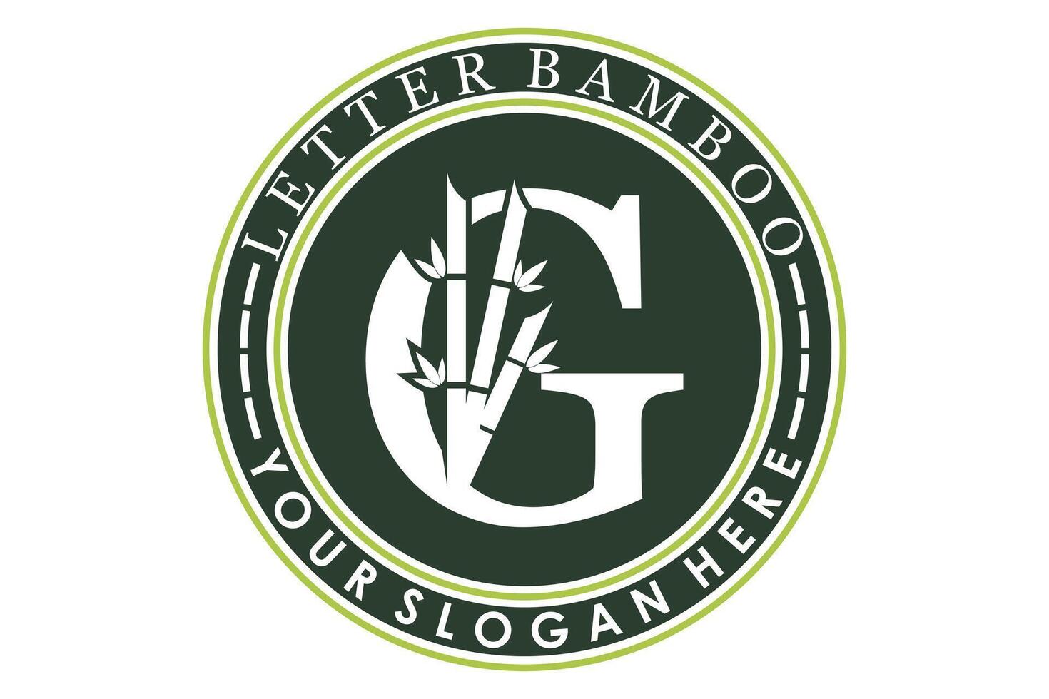 combination of letter g and bamboo design with creative concept vector