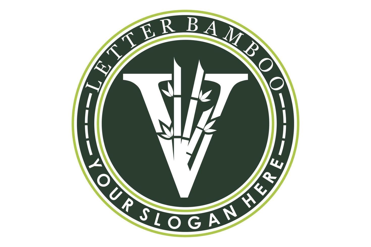 combination of letter v and bamboo design with creative concept vector