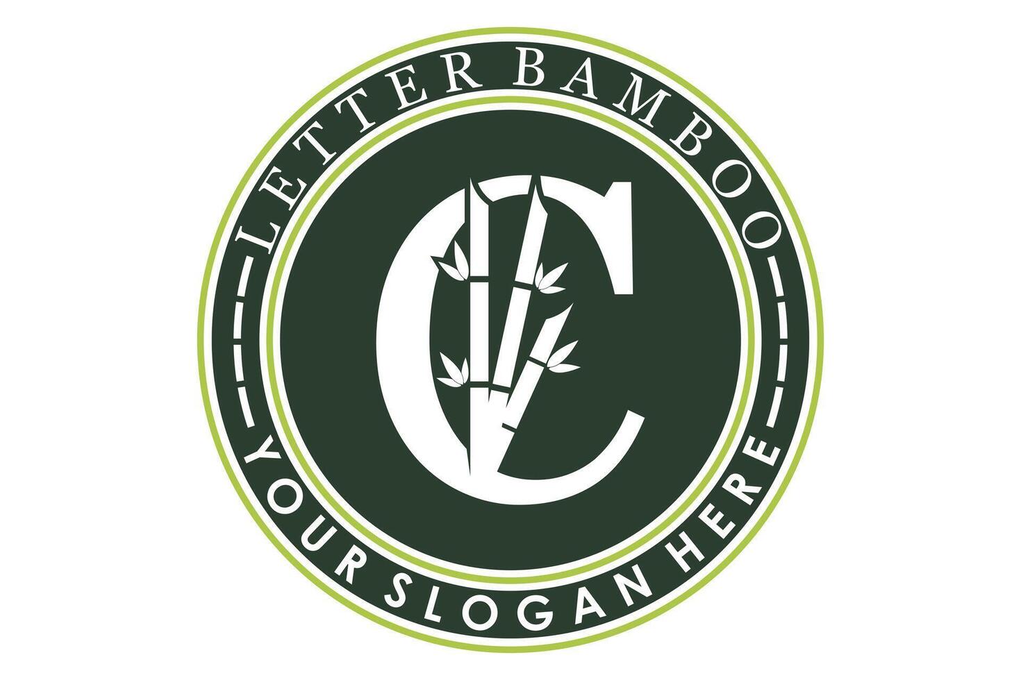 combination of letter c and bamboo design with creative concept vector
