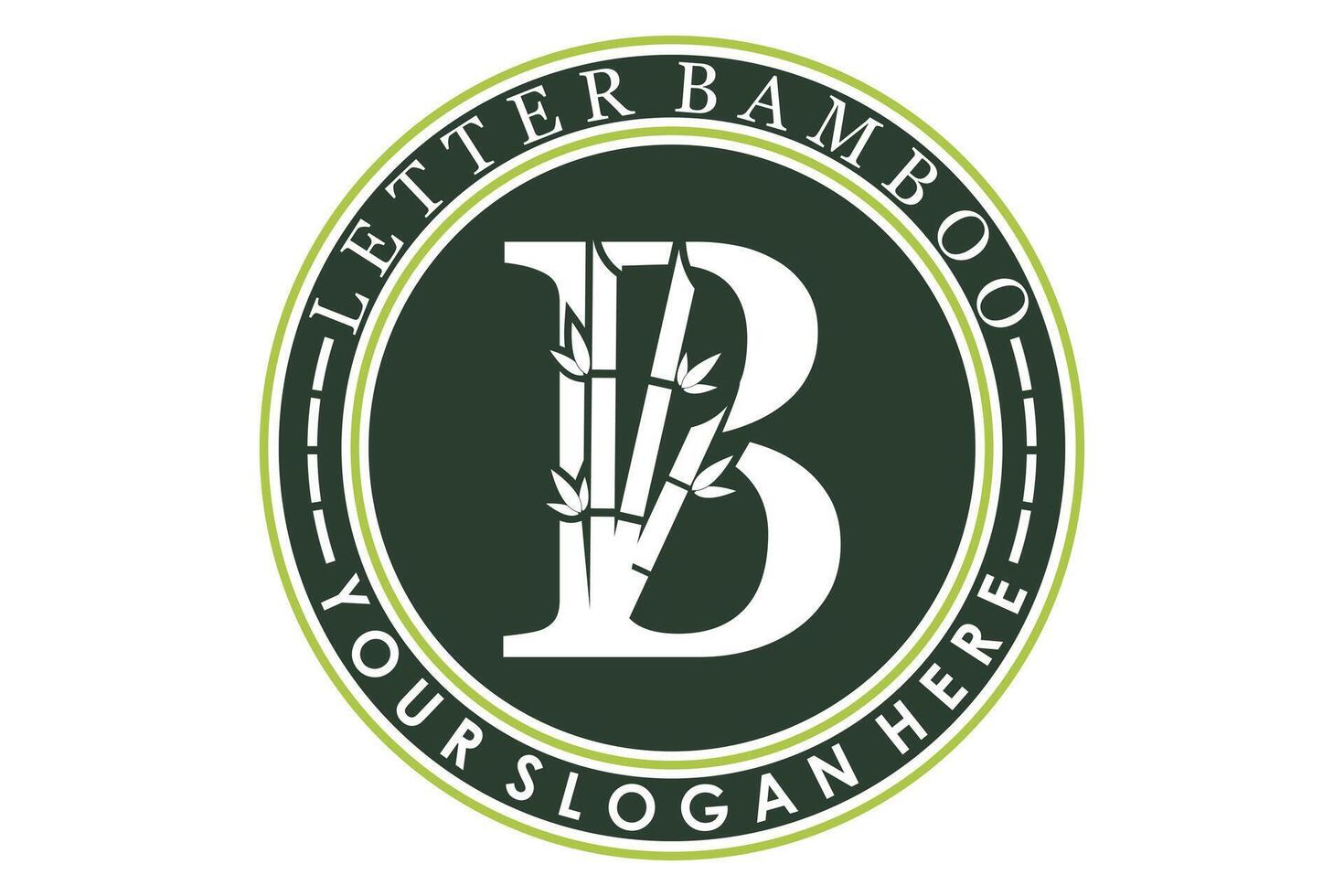 combination of letter b and bamboo design with creative concept vector