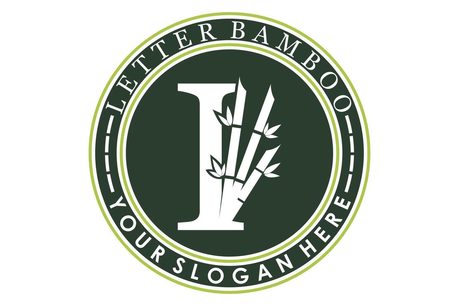 combination of letter i and bamboo design with creative concept vector