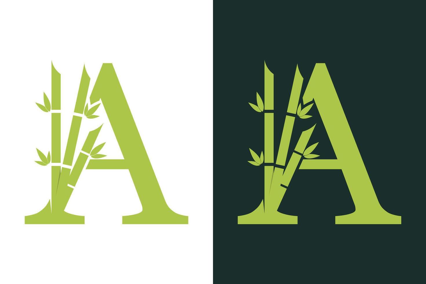 bamboo design with a creative concept of the letter a combination vector