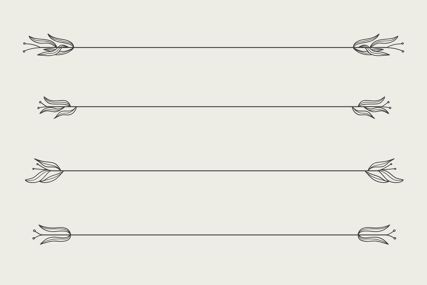Nature floral vine line divider for text layout separator decoration element collection. illustration vector