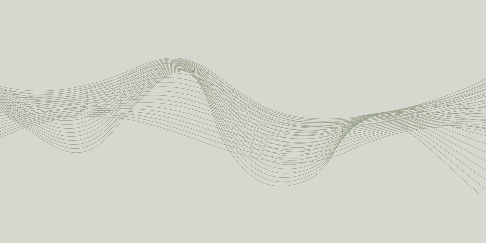 Green and gray abstract wavy lines smooth stripe background. illustration vector