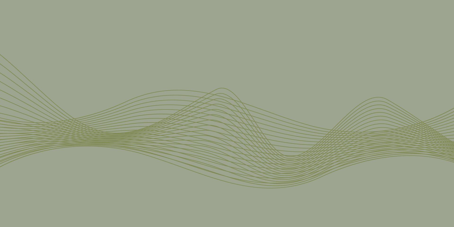 Green abstract wavy lines smooth stripe background. illustration vector