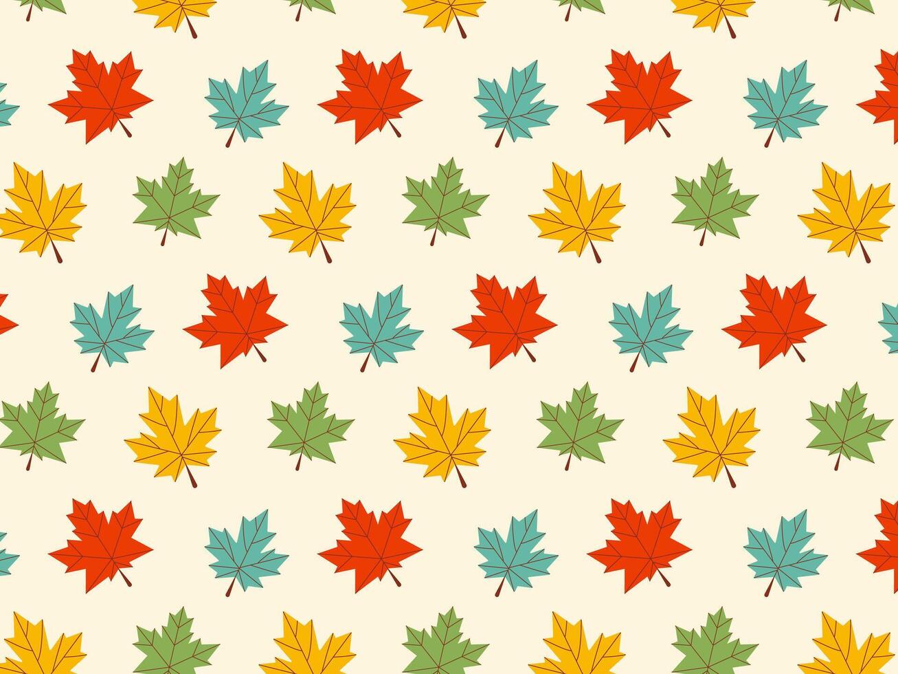 Autumn pattern with colorful leaves. illustration vector