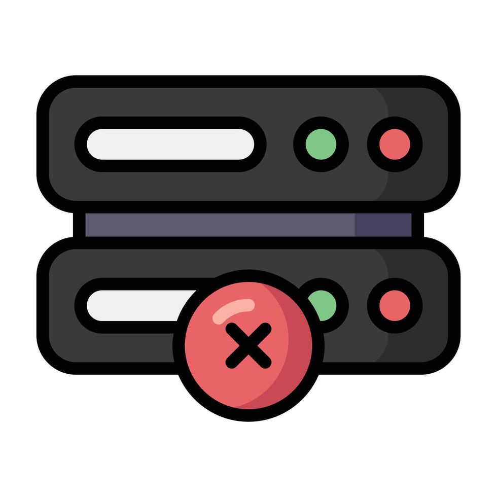 Simple Server Down colorful icon. The icon can be used for websites, print templates, presentation templates, illustrations, etc vector