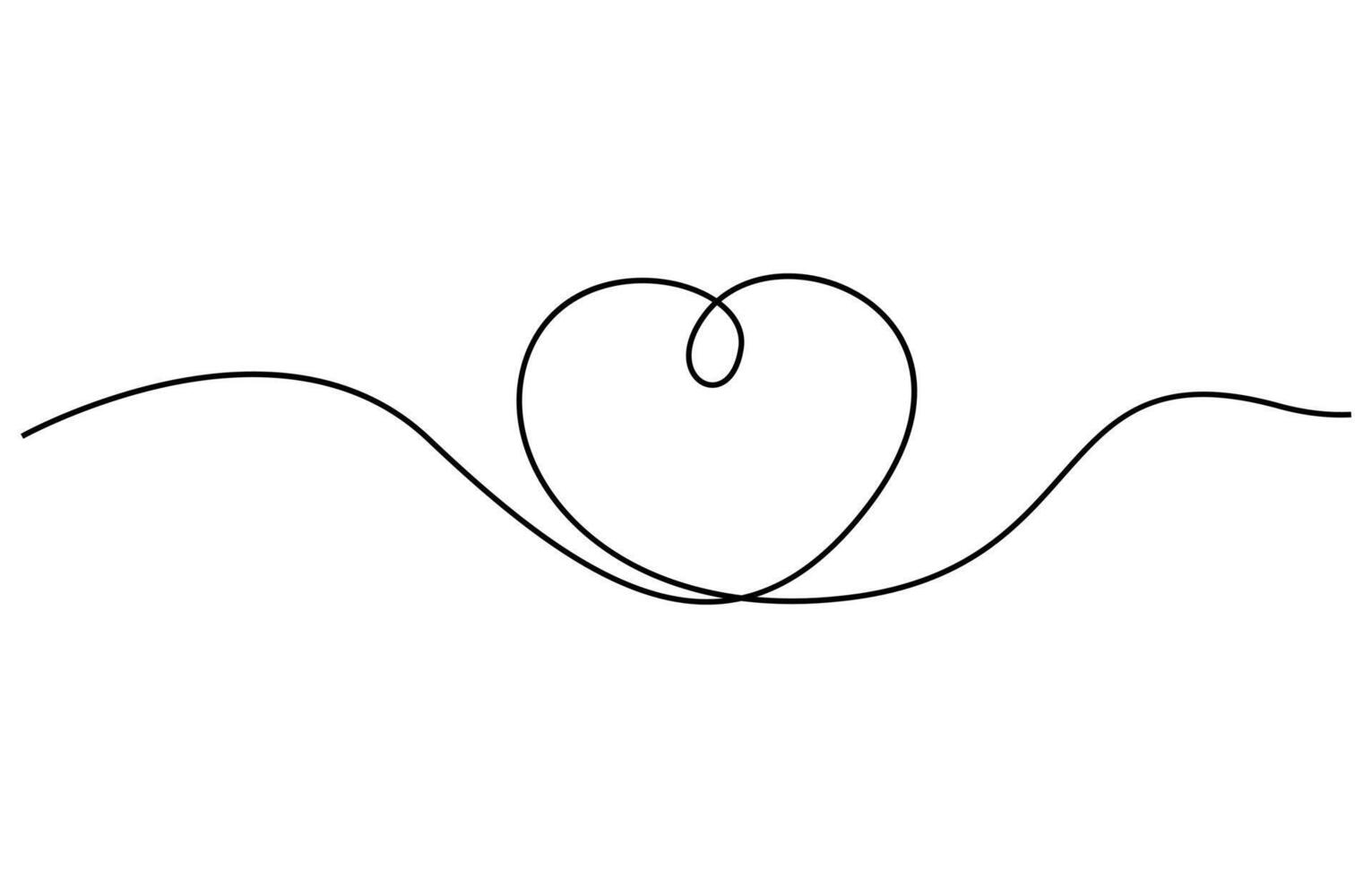 one line art love shape vector