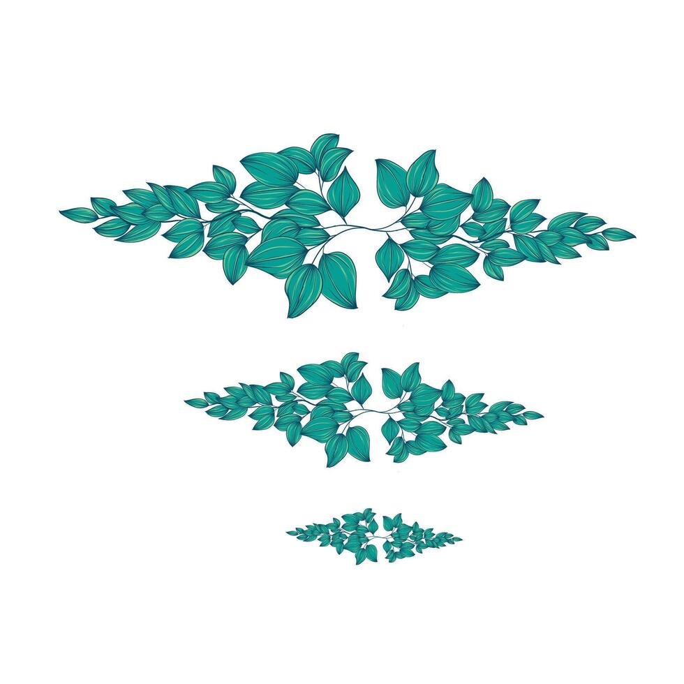 leaf green ornament decorative vector