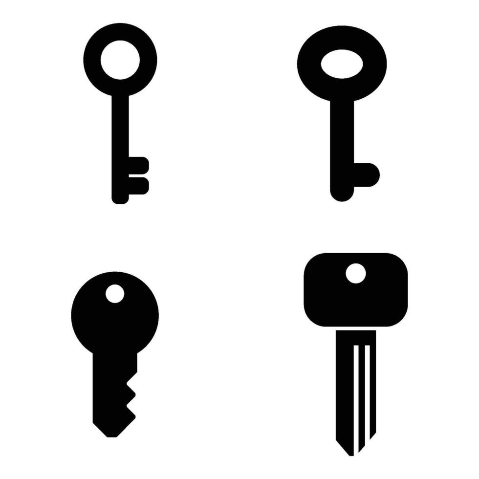 Key icon set vector