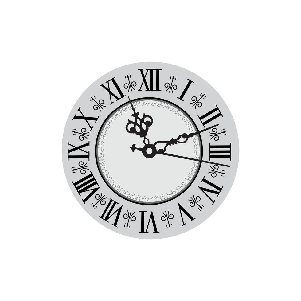 Roman numeral clock, roman clock , clock design vector
